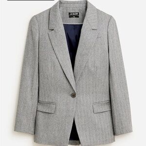 New with Tags J Crew Willa Grey Herrigbone Wool Blazer size 4